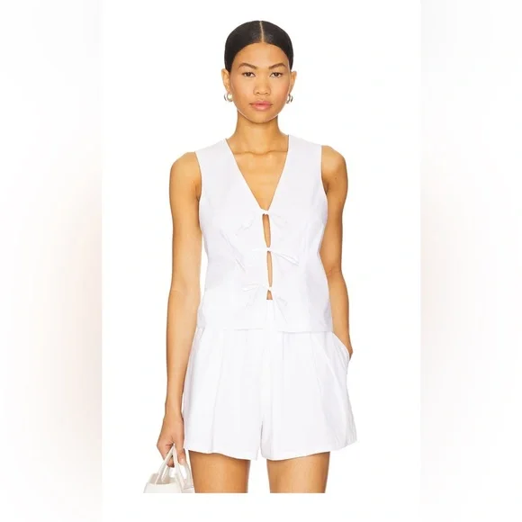 NWT Steve Madden Aliza Top & Malena Shorts Set White Size L - Picture 4 of 10